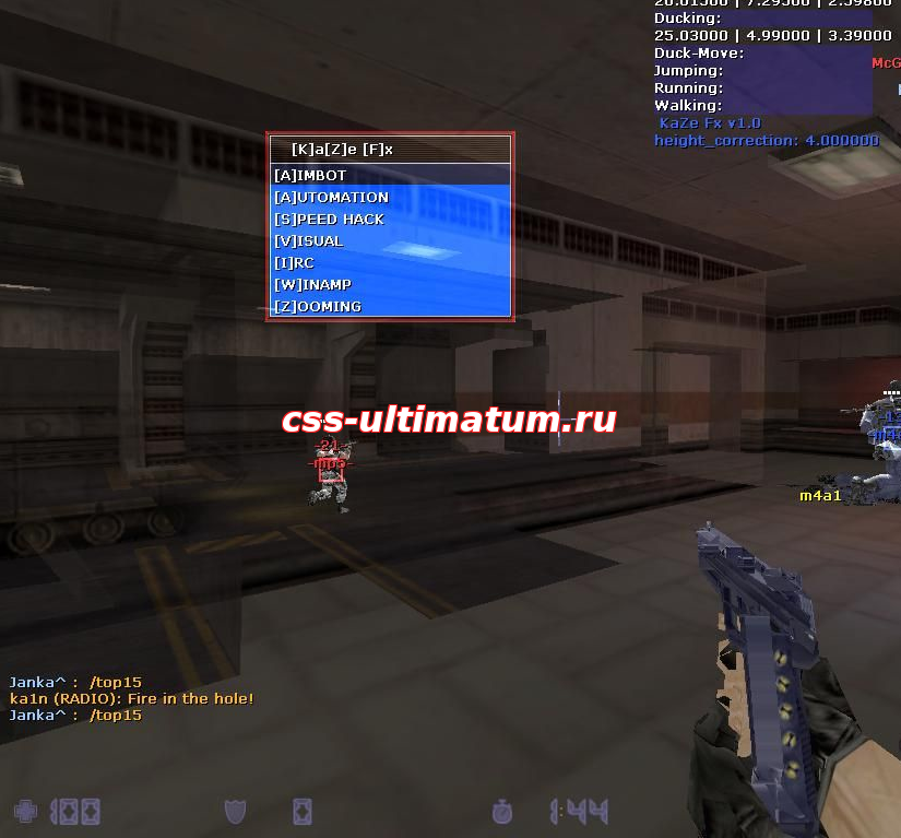 Чит KaZe FX для игры Counter Strike 1.6