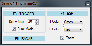 Чит Xenos 1.1 by ScopeXZ [Trigger, ESP, Radar] 23.08.15