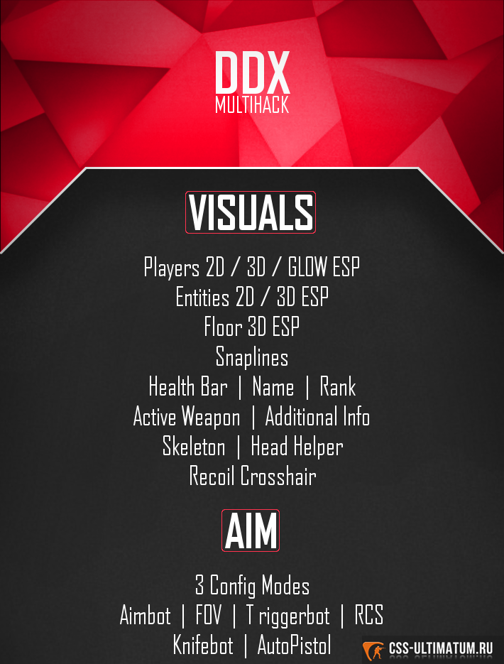 DDX Multihack v1.7.2 для CS:GO DDX Multihack v1.7.2 для CS:GO