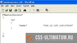 Файл masterservers vdf для css v34 Файл masterservers vdf для css v34